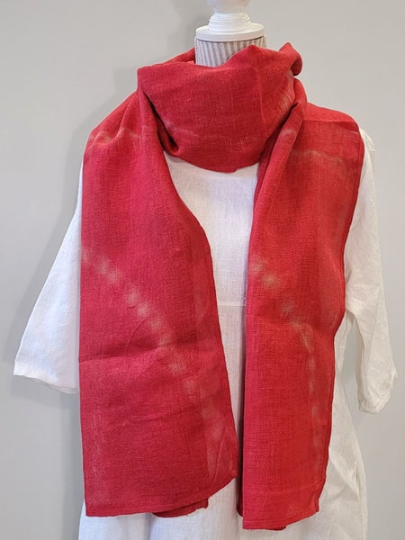 Pellavahuivi  - solmuv&auml;rj&auml;ttyj&auml; kaksi v&auml;ri&auml;