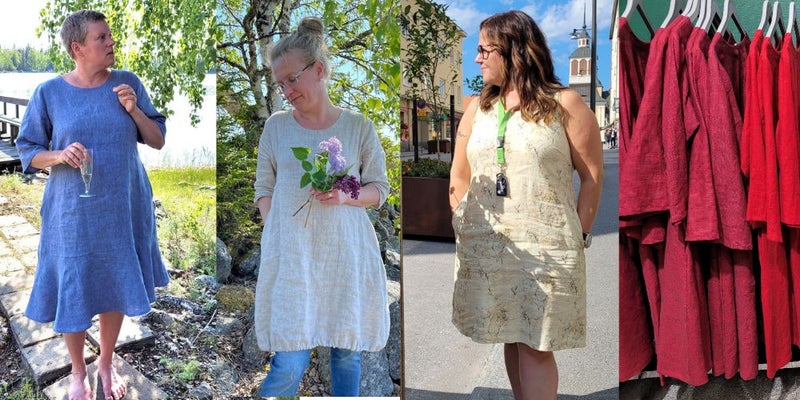 Pellavamekkoja ja tunikoita, pyyheliinoja ja saunatakkeja Pop Up myynti